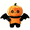 B, variant on Halloween Pumpkin Plush Toy, Cute Lantern Stuffed Animal with Witch Hat Bat Wings, Soft Plush Pillow for Halloween Decor Gifts,9*6.7 in.