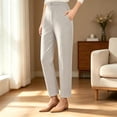 thumbnail image 2 of Breezora Women High Silky Soft Pull On Comfort Pants Casual Stretchy Waist Relaxed Trousers, 2 of 9