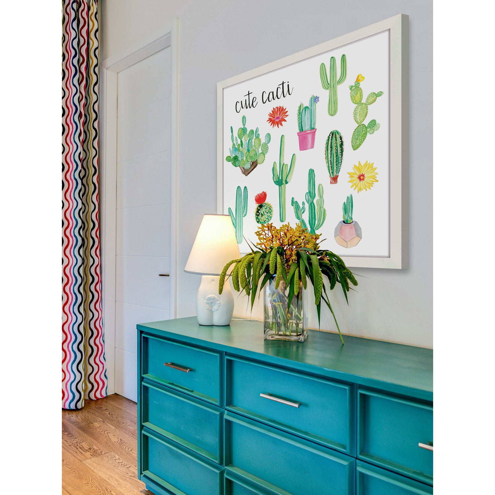 Marmont Hill "Cute Cacti" by Molly Rosner Framed Painting Print