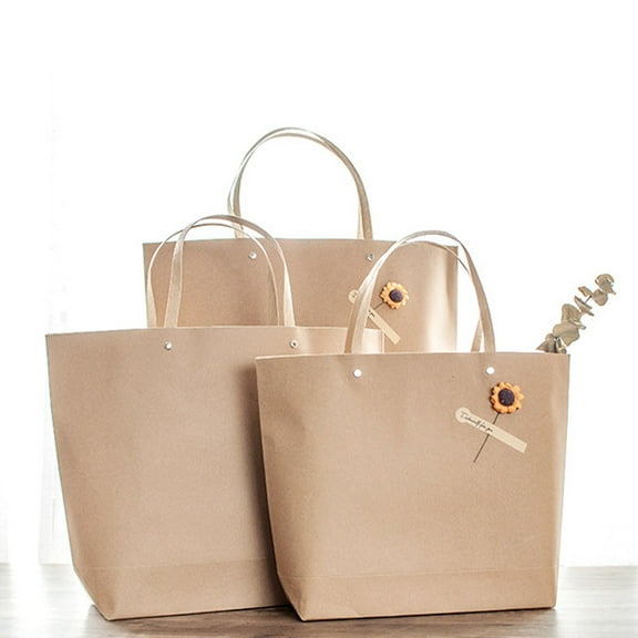 Kraft Paper Gift Bag | Brown Solid Color Storage Packaging | Durable Kraft Material | Reusable Tote for Gifts, Dried Flowers, Festivals | 1 Pack | 14.96 x 14.96 x 3.94 in