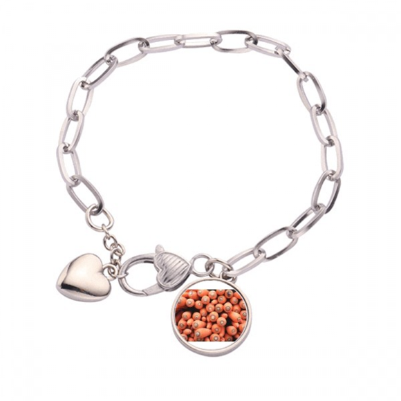 Frais Vaguetable Carottes Photo Photographie Coeur Chaîne Bracelet Bijoux Charme Mode