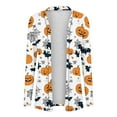 thumbnail image 4 of Kilaqueen Oversized Cardigans for Women Halloween Pumpkin Bat Print Casual Long Sleeve Open Front Knitted Sweater Cardigans Halloween Costumes, 4 of 7