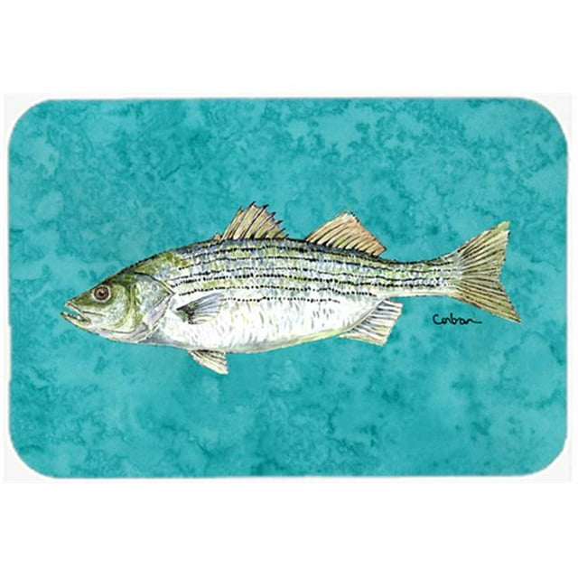 15 x 12 Po Planche à Découper en Verre de Bar Rayé de Poisson - Grande