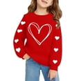 thumbnail image 6 of GiLiling Girls Preppy Heart Sweatshirt, Oversized Pullover Sweatshirt, Kids Fall Winter Long Sleeve Cute Trendy Hoodie with Pocket (Red, 7-8 Years), 6 of 6