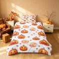 thumbnail image 2 of Homewish Halloween Pumpkin Twin Duvet Cover, Watercolor Lollipop Twin Bedding, White Orange, Pumpkin Bat Reversible 2-Piece, 1 Duvet Cover and 1 Pillowcase, 2 of 7