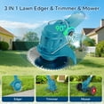 thumbnail image 3 of TNTANTS Weed Wacker Cordless, 3-in-1 Lightweight Electric String Trimmer with 3 Types of Blades, Wheels, 24V Battery, Weed Eater Grass Trimmer/Edger/Brush Cutter for Lawn Yard Garden (Blue), 3 of 12