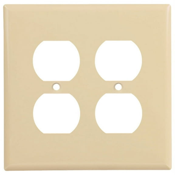 Cooper Wiring PJ82V 2-Gang Unbreakable Duplex Plate, Ivory