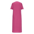 thumbnail image 5 of Gspmoly Robes d'Été pour Femmes 2025, Mode Femmes Été Décontracté Uni Col en V Manches Courtes Longue Robe Robes de Mariage pour Femmes Économies d'Été, 5 of 5
