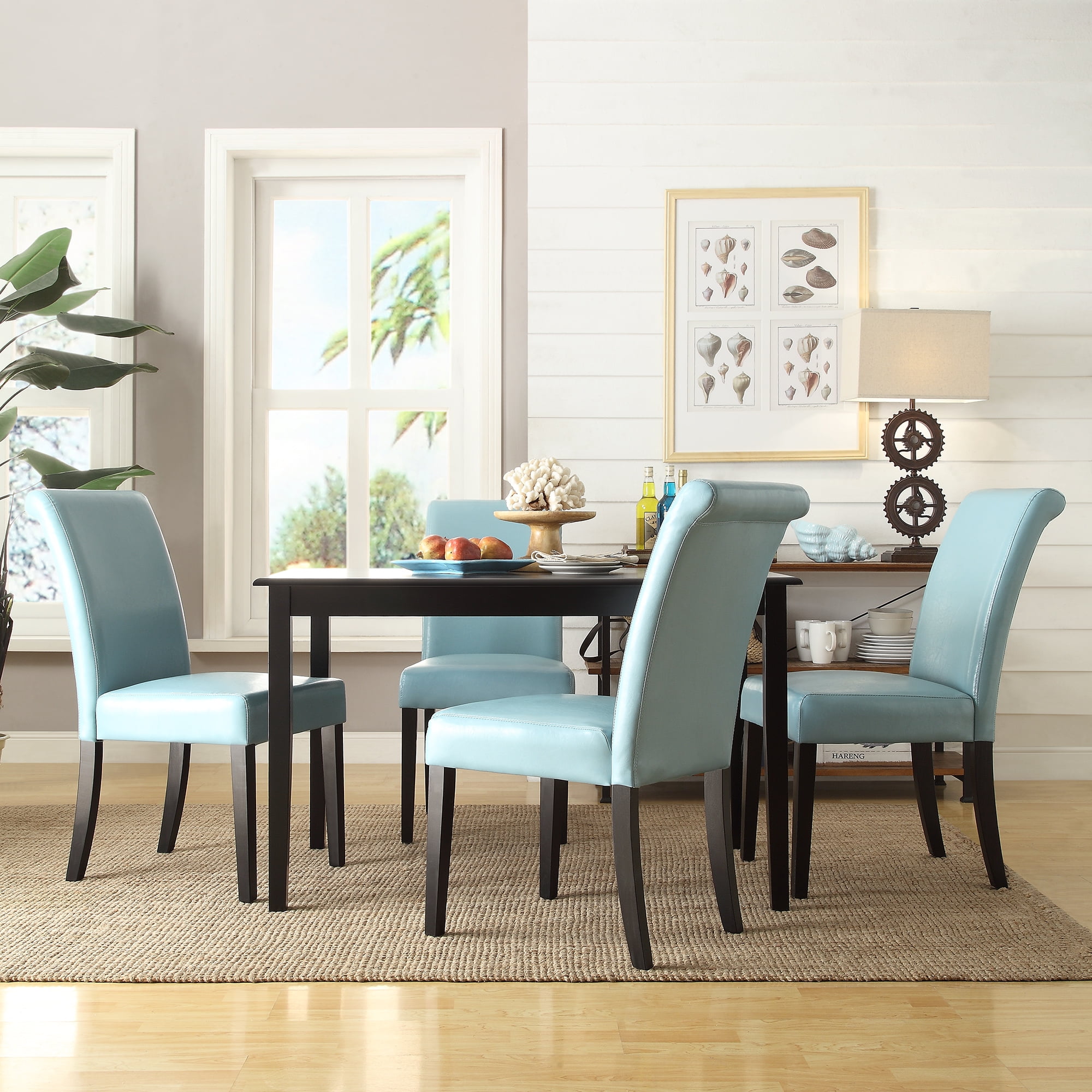 Lexington 5-Piece Dining Set with 4 Parsons Chairs, Blue Sky - Walmart