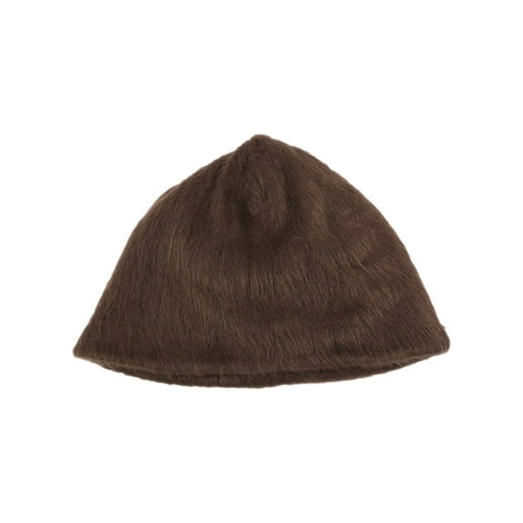 Womens Fuzzy Soft Chocolate Brown Beanie Stocking Cap Hat