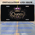 thumbnail image 3 of 1 Pcs 2D Flat License Plate Covers & Frames, Queen For Decorative Front, Waterproof For Decoration Aluminum License Plate Covers & Frames Cover For Men Women, 12" X 6", 3 of 7