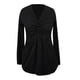thumbnail image 4 of MHFRRA Camiseta de Manga Larga para Mujer, Blusa Básica Informal con Nudo Frontal, Suave y Cómoda, Blusa de Moda para Otoño e Invierno. Negro, 4 of 4