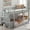 Gray, variant on Harper & Bright Designs Twin Over Twin Bunk Bed Wood Floor Bunk Bed, Ladder with Storage for Living Room, Guest Room, Children Room