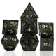 thumbnail image 4 of 7 piezas de dados poliédricos, números grandes irregulares, accesorios de negro dorado perfke dados poliédricos, 4 of 6