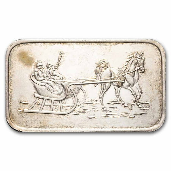 1 oz Silver Bar - Vintage SilverTowne (Christmas, Random Motif)