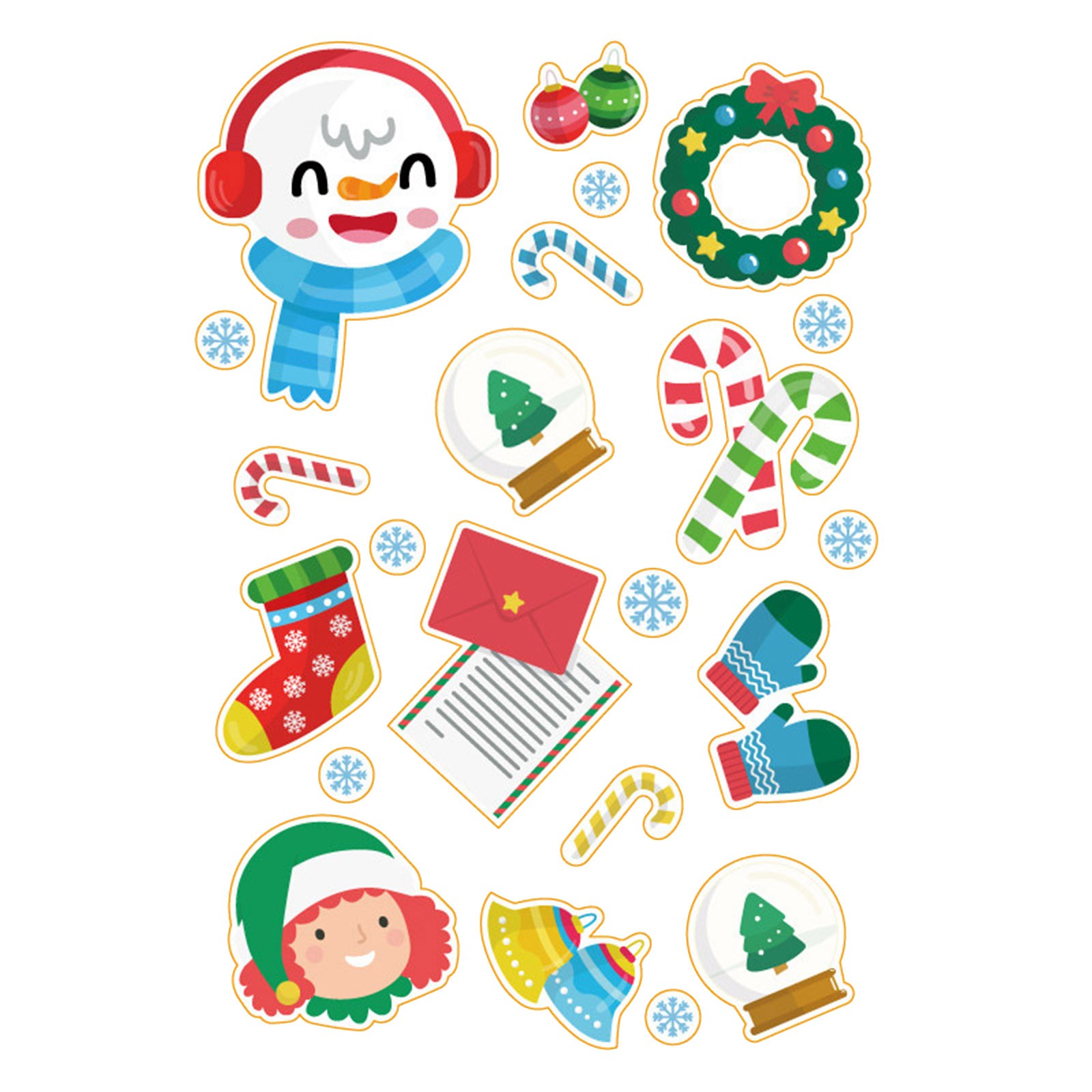 Plaque De 24 Stickers Noël Tout Doux - Autocollants Animaux Mignons Pour Scrapbooking & Déco