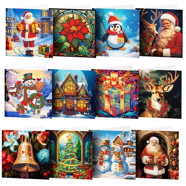 Tarjeta Deseos Diarios Diamantes Dibujo 12 Uds Forma Especial Navidad