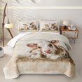thumbnail image 2 of Manfei Farmhouse Cow Quilt Full 3-Piece,Rustic Animal Full Bedspread Sets,White Beige,1 Coverlet and 2 Pillowcases, 2 of 7