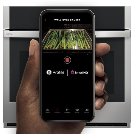 GE Profile - 30" Smart Built-In Single Electric Convection Wall Oven with Air Fry & In-Oven Camera - Stainless Steel