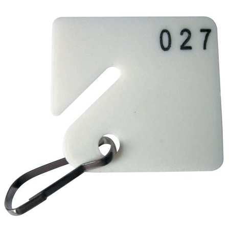 Acrylic Square Key Tag - 33J890 Square Key Tag Numbered 1 to 40 - Pack of 40