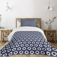 thumbnail image 3 of Ambesonne Navy Blue Quilted Bedspread Set 2 Pcs, Grunge Sketchy Design, Twin Size, Dark Blue and White, 3 of 6