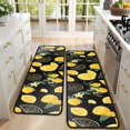 thumbnail image 4 of Kitchen Rugs Sets Of 2,Yellow Lemon Fruit Slices Black Pattern Anti Fatigue Kitchen Mat Rugs Non Slip Washable,Decorative Kitchen Floor Mats for Kitchen,Sink,Laundry,17"x47"+17"x47", 4 of 5