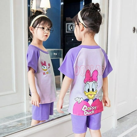 

Cartoon Cute Sanrioed Cinnamoroll Kuromi Hellokittys Children Cotton Pajama Suit Kawaii Short Sleeved Shorts Home Clothes Suit