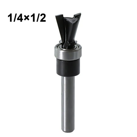 

1/4\ Shank Carbide Dovetail Router Bit With Bottom Bearing Woodworking Cutters