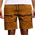 thumbnail image 6 of cllios Cargo Shorts for Men Summer Comfortable Work Shorts Workwear Athletic Shorts with Multi Zipper Pockets Fathers Day Gift Ideas Brown,S, 6 of 7