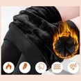 thumbnail image 3 of Dnzceghtig Leggings térmicos para mujer con cintura alta Leggings largos opacos con forro polar grueso Leggings cálidos de invierno Leggings/pantalones elásticos,Navy blue/Black, 3 of 4