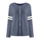 thumbnail image 5 of Blusa informal de manga larga con estampado de rayas y cremallera con cuello en V para mujer Fridja  fhghd2641, 5 of 5
