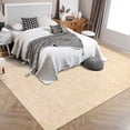 thumbnail image 3 of 8x10 Washable Rug for Living Room Non-Slip Modern Abstract Area Rug Stain Resistant Large Bedroom Rug Contemporary Accent Throw Floor Carpet Solid Rug for Home Decor, Beige, 3 of 7