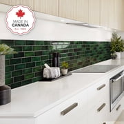 Smart Tiles Peel and Stick Backsplash, 5 Adhesive Tiles, Metro Green, 11.55x8.38