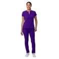 thumbnail image 5 of Adar Addition Go-Higher Scrub Set For Women - Notched V-Neck Scrub Top & Skinny Cargo Scrub Pants - A9600 - Grape - XXS, 5 of 7
