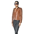 thumbnail image 2 of Ladies Leather Shirt in Cognac, 2 of 11