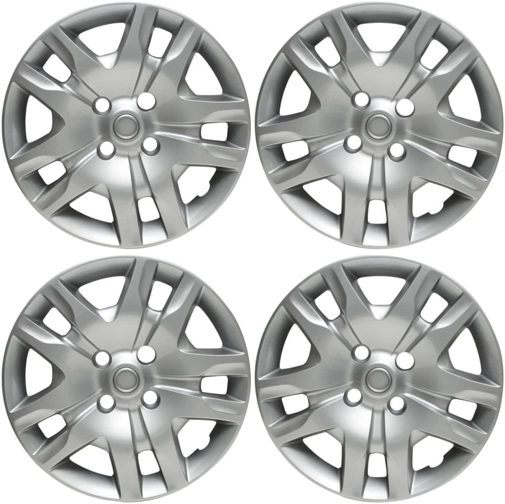 Set of 4 Pcs 16 inch Hubcap for 2010-2012 Nissan Sentra Wheel Cover 16 in Hub Cap Silver 
