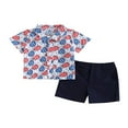 thumbnail image 1 of PENGXIANG Jour de l'Indépendance Garçons Vêtements d'Été Manches Courtes Col Rabattu Tops Shorts Ensembles, 1 of 6