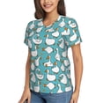 thumbnail image 5 of Yiaed Cartoon Funny Goose Print Women's T Shirt V-Neck Short Sleeve Shirt Casual Breathable Tee Summer Tops-3X-Large, 5 of 5