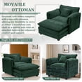 thumbnail image 6 of Armrest Sofa, Gexpusm Indoor Comfy Chenille Couch for Bedroom, Cozy Single - Seater Sofa with Ottoman for Living Room Apartment Small Space, Grass Green, 6 of 8