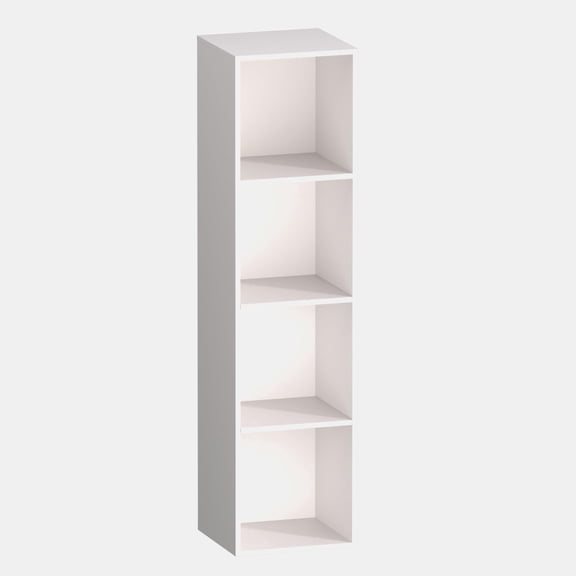 VAFHYLLIS White 4 Cube Storage Organizer, 4 Tier Cube Bookcase Freestanding Storage Display Organizer for Home Office, Four Cubes Open Shelf Bookshelf