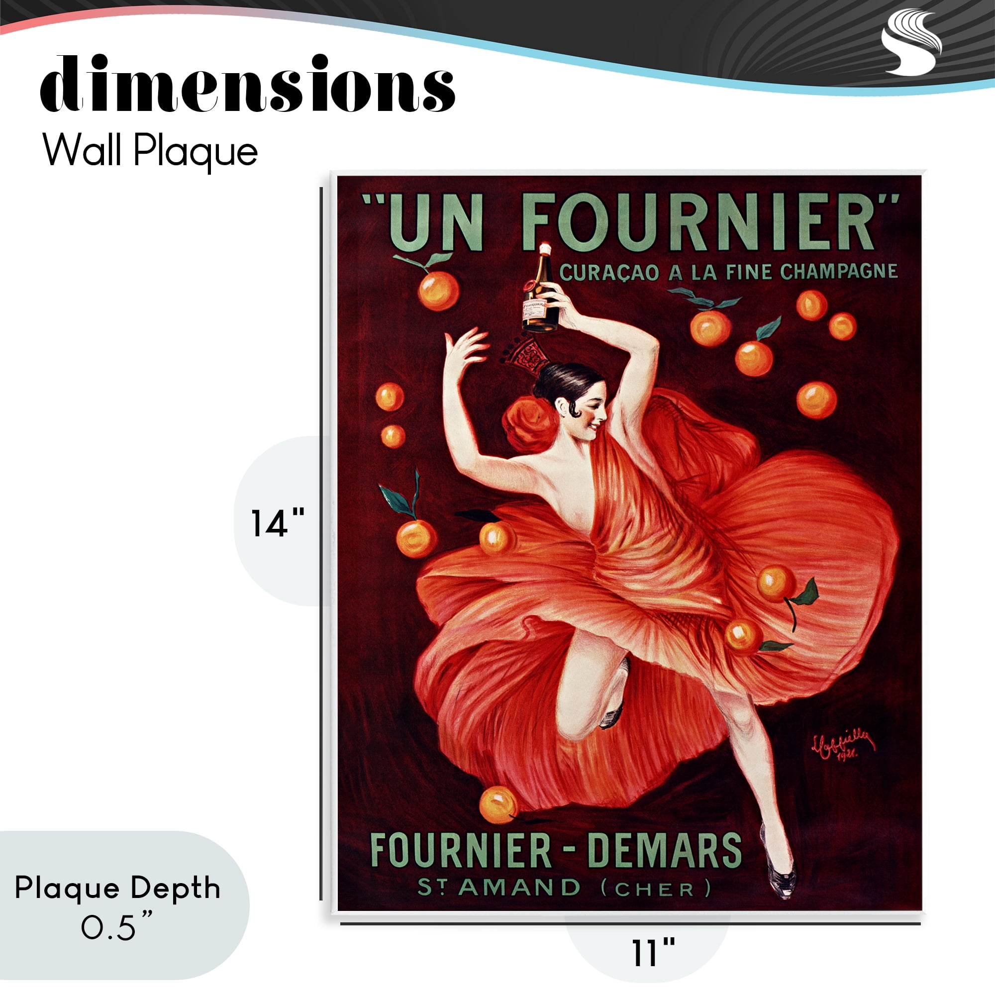 Stupell Industries Vintage Champagne Dancer in Red Wall Plaque Art, design by Leonetto Cappiello