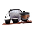 thumbnail image 2 of Juego de té portátil Juego de té con estuche Juego de tetera y taza portátil Juego de servicio de té para exteriores Oficina Senderismo Inauguración negro, 2 of 8