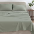 thumbnail image 3 of 100% Organic Cotton Jersey Sheet Set - Soft, Breathable, Stretchy 4-Piece Bedding Set (California King, Olive Green), 3 of 5