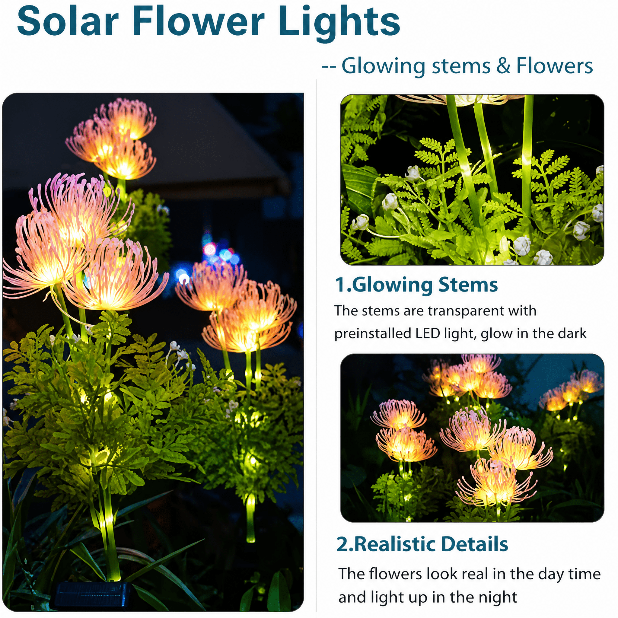Yellow Solar Lantern With Glowing Flowers And Stems, Upgraded Solar Panels, Solar Lantern For Outdoor Garden Decoration, Courtyard Decoration, And Mother's Gift