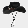 thumbnail image 2 of jiaxiM Straw Hats for Women Cowgirl Unisex Moldable Wide Brim Sun Hat Western Cowboy & Fisherman Straw Style, 2 of 4