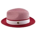 thumbnail image 2 of Montique Red Two Tone Braided Pinch Fedora Hat H-22, 2 of 4