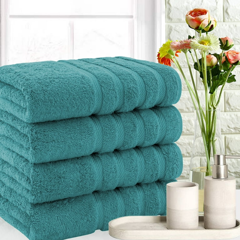 American Soft Linen Bath Towel Set, 4-Piece 100% Turkish Cotton