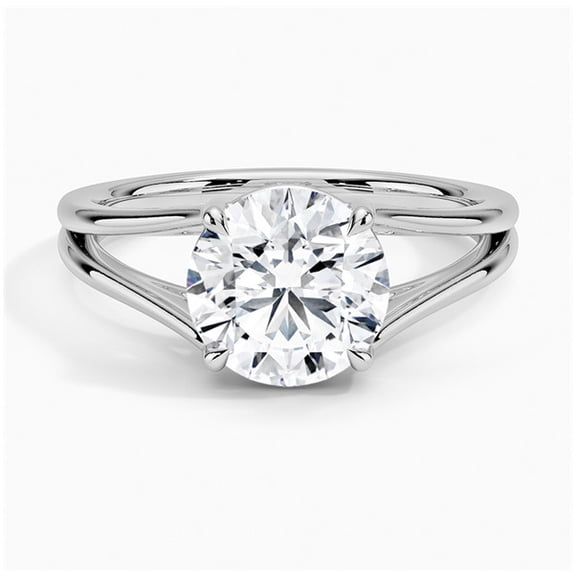 GRA Certified 2Ct. Moissanite Round 8.00mm Solitaire Ring With 925 Silver 14k Gold Plated