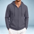 thumbnail image 5 of Zip Up Hoodie Men Long Sleeve Lightweight Solid Color Plain Hooded Sweatshirts Casual Fall Spring Track Jackets, 5 of 7