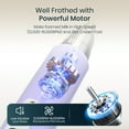 thumbnail image 6 of Purple Handheld Milk Frother Wand for Coffee, Rechargeable Electric Whisk with 3 Heads 3 Speeds Drink Mixer Coffee Frother For Latte, Cappuccino, Hot Chocolate, Egg, 6 of 8